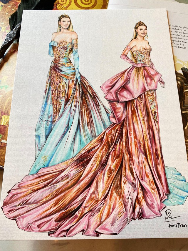 Phát diễn họa lại bộ trang phục của Versace được nữ diễn viên Blake Lively mặc tại Met Gala 2022