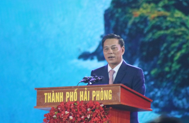 Chủ tịch UBND TP.Hải Phòng Nguyễn Văn Tùng phát biểu khai mạc Lễ hội