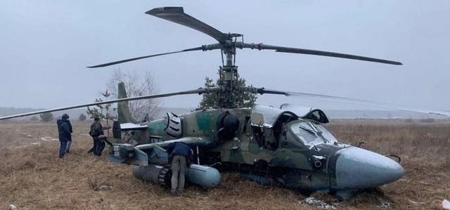 Một chiếc trực thăng Ka-52 của Nga được cho là đã rơi tại Ukraine