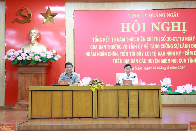 Hội nghị tổng kết 10 năm thực hiện Chỉ thị số 30 của Ban Thường vụ Tỉnh ủy Quảng Ngãi