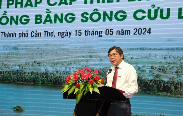 Nhà báo Tăng Hữu Phong, Tổng Biên tập Báo SGGP phát biểu tại hội thảo