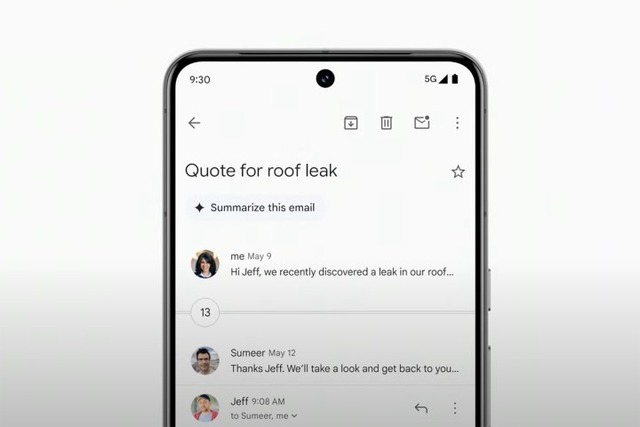 Chỉ cần một cú nhấn, toàn bộ nội dung email trên Gmail sẽ được tóm tắt