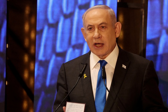 Thủ tướng Benjamin Netanyahu phát biểu trong buổi lễ ngày 13.5