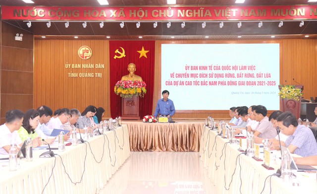 Ủy ban Kinh tế Quốc hội làm việc với 4 tỉnh Hà Tĩnh, Quảng Bình, Quảng Trị, Quảng Ngãi về cao tốc Bắc - Nam