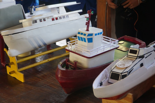 Mô hình tàu thủy được các sinh viên Trường ĐH Nha Trang thiết kế