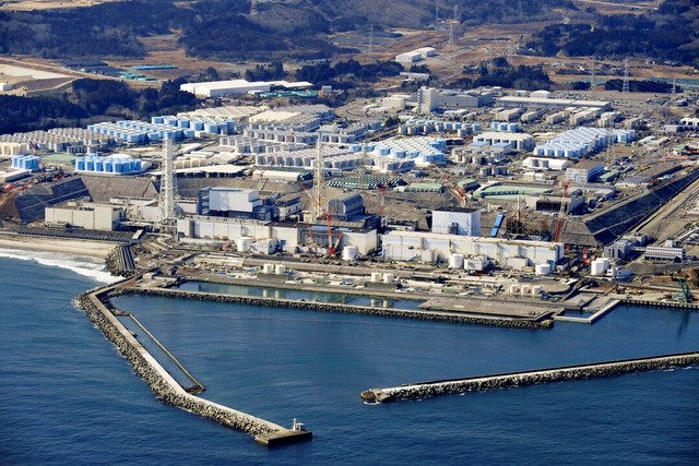 Hình ảnh các bể chứa nước của nhà máy điện hạt nhân Fukushima, Nhật Bản ngày 13.2.2021.