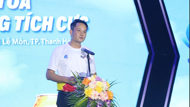 Anh Nguyễn Kim Quy, Ủy viên Ban Thường vụ T.Ư Đoàn, Phó chủ tịch thường trực T.Ư Hội Liên hiệp thanh niên Việt Nam phát biểu