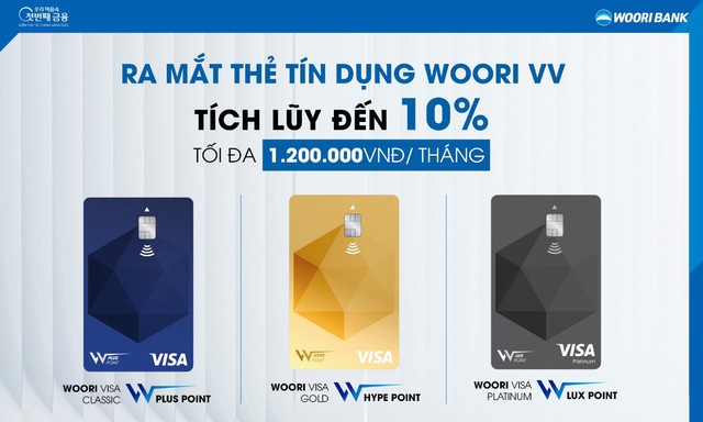 Bộ 3 Thẻ tín dụng Woori VV với tính năng tích điểm hoàn tiền vượt trội