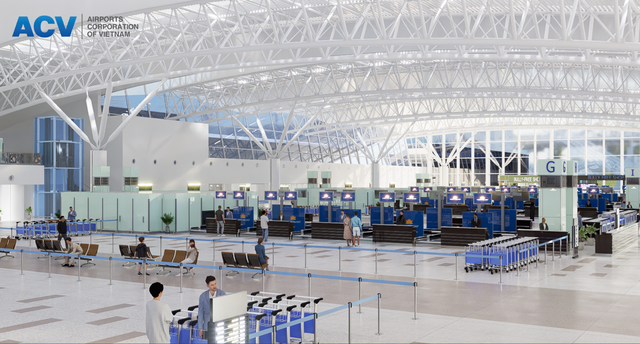 Nhà ga T2 mở rộng có thiết kế hiện đại, với các công nghệ mới chuẩn bị cho việc phục vụ các chuyến bay thẳng Mỹ