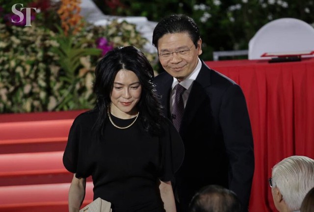 Hình ảnh Thủ tướng Singapore Lawrence Wong xuất hiện cùng phu nhân Loo Tze Lui hôm 15.5