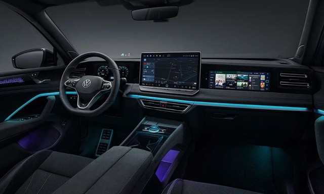 Nội thất Volkswagen Tayron nổi bật với hàng loạt màn hình kỹ thuật số