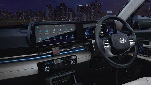 Nội thất Hyundai Accent 2024 nổi bật với cụm màn hình giải trí lớn