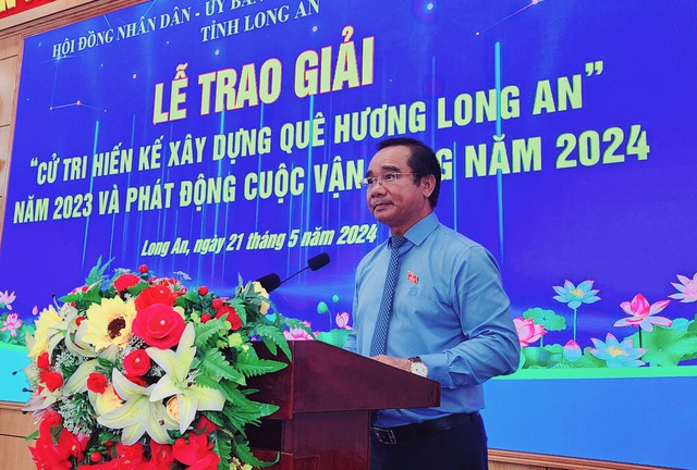 Ông Nguyễn Văn Được, Bí thư Tỉnh ủy, Chủ tịch HĐND tỉnh Long An, Trưởng ban tổ chức cuộc vận động 