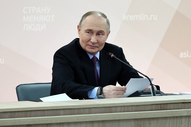 Tổng thống Nga Vladimir Putin tại một cuộc họp ở Moscow hôm 22.5