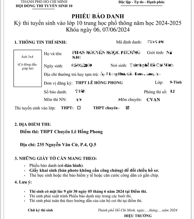 Khi nào thí sinh nhận phiếu báo danh thi lớp 10 tại TP.HCM?- Ảnh 1.