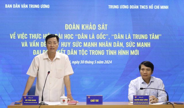 Ban Dân vận T.Ư khảo sát việc thực hiện bài học 'Dân là gốc' tại T.Ư Đoàn- Ảnh 1.