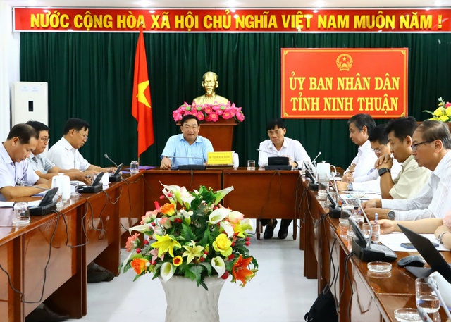 Làm việc với UBND tỉnh Ninh Thuận về tình hình cung cấp điện mùa khô và triển khai  các chương trình tiết kiệm điện năm 2024
