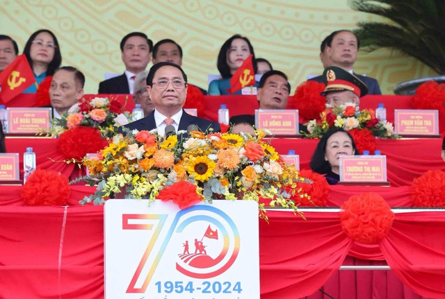 Thủ tướng Chính phủ Phạm Minh Chính đọc diễn văn kỷ niệm 70 năm Chiến thắng Điện Biên Phủ