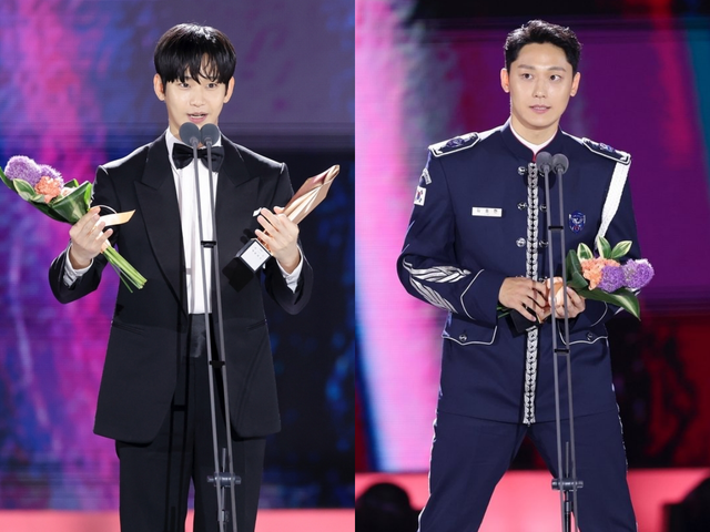 Kim Soo Hyun (trái) và Lee Do Hyun đều có bài phát biểu vừa duyên dáng vừa ấm áp khi nhận giải Baeksang năm nay