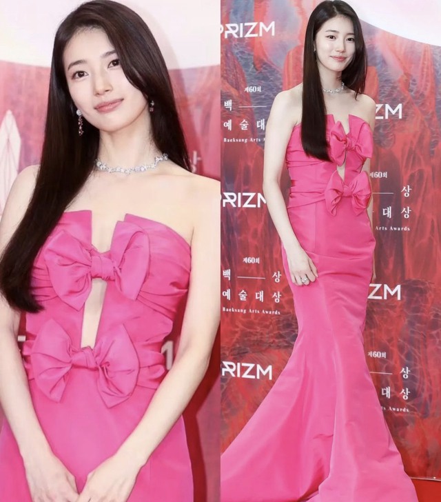Krystal sắc lẹm với chiếc váy xẻ eo, Suzy tỏa sáng bất chấp màu hồng sến- Ảnh 7.