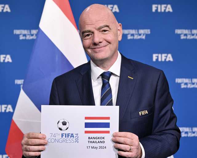 Chủ tịch FIFA, ông Gianni Infantino công bố Đại hội đồng FIFA lần thứ 74 được tổ chức tại Thái Lan vào ngày 17.5