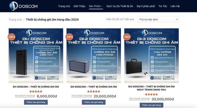Một trang web rao bán công khai thiết bị chống ghi âm