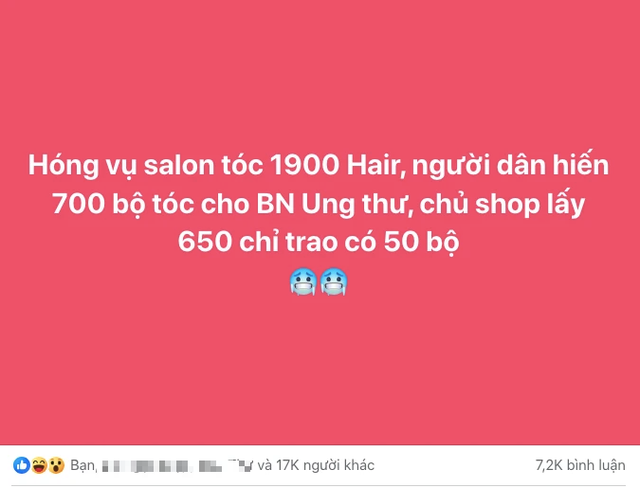 Bất ngờ trước thông tin tiệm tóc nổi tiếng \'ăn chặn\' tóc bệnh nhân ung thư: Người trong cuộc lên tiếng- Ảnh 1.