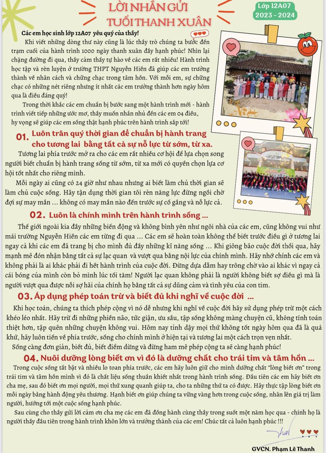 Thư thầy giáo gửi lớp 12: Hãy sử dụng phép trừ khi nghĩ về cuộc đời- Ảnh 4.