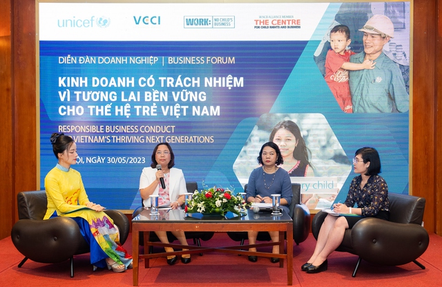 Diễn đàn Doanh nghiệp do VCCI phối hợp với UNICEF tổ chức với chủ đề Kinh doanh có trách nhiệm, gắn với quyền trẻ em, nhận được nhiều sự quan tâm của cộng đồng doanh nghiệp. Nguồn ảnh: VCCI