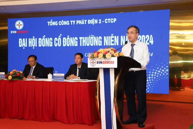 Ông Đinh Thế Phúc, Thành viên Hội đồng thành viên EVN phát biểu chỉ đạo tại đại hội Ảnh: Minh Lương
