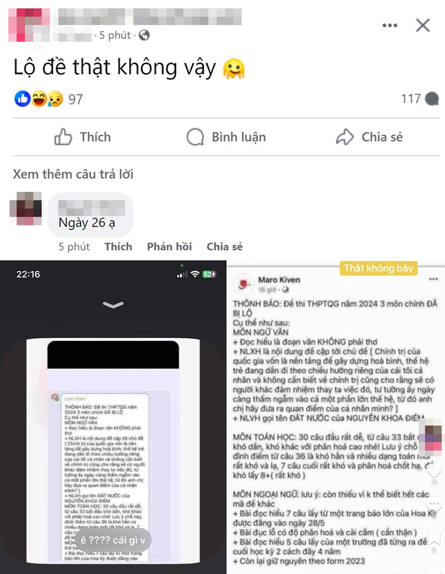 Nửa đêm, mạng xã hội đồn đoán vô căn cứ 'lộ đề' thi tốt nghiệp THPT 2024- Ảnh 2.