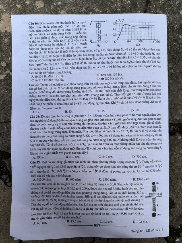 Thi tốt nghiệp THPT 2024: Đề chính thức môn vật lý- Ảnh 4.