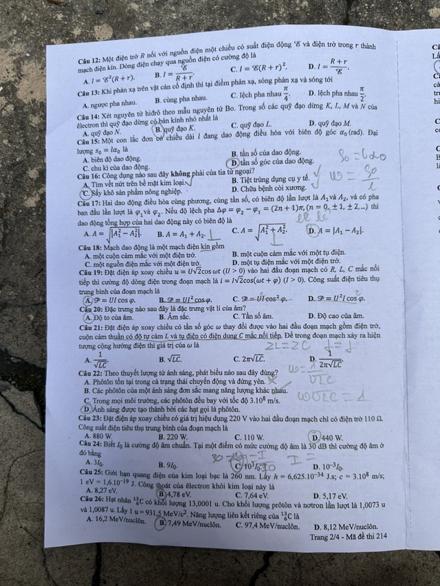 Thi tốt nghiệp THPT 2024: Đề chính thức môn vật lý- Ảnh 2.