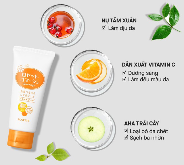 Thành phần tự nhiên trong Rosette Gommage Bright Peel Thành phần tự nhiên trong Rosette Gommage Bright Peel