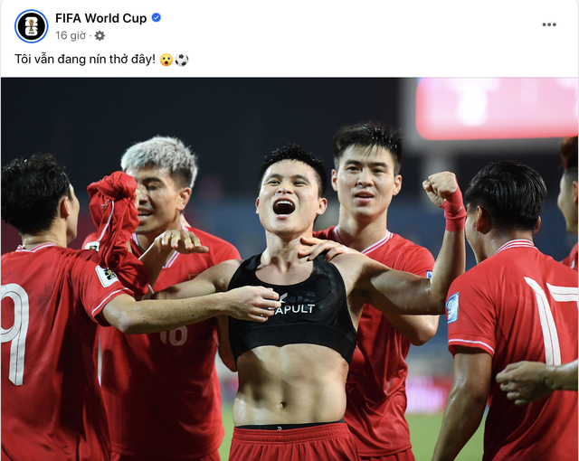 Trang chủ FIFA World Cup hào hứng 'khoe' khoảnh khắc ăn mừng của Tuấn Hải- Ảnh 1.