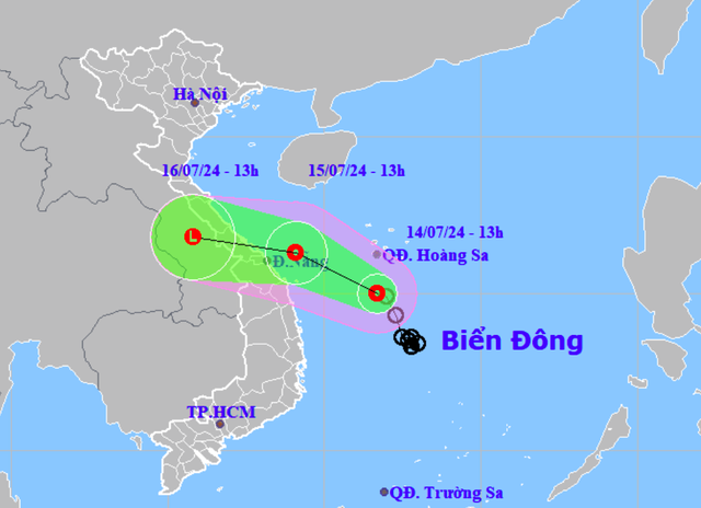 Áp thấp nhiệt đới giật cấp 8 ở Hoàng Sa, hướng vào Quảng Bình - Quảng Ngãi- Ảnh 1.