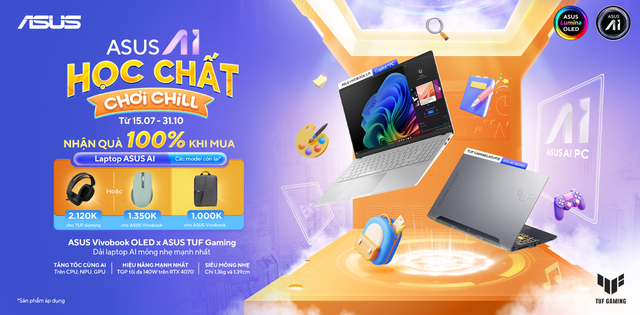 Mua laptop sinh viên là trúng quà với chương trình ‘ASUS AI - Học Chất, Chơi Chill’- Ảnh 1.