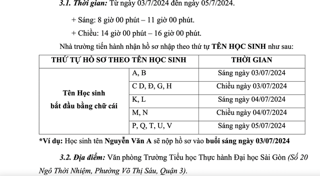Ngày mai Trường tiểu học Thực hành ĐH Sài Gòn nhận hồ sơ nhập học lớp 1- Ảnh 2.