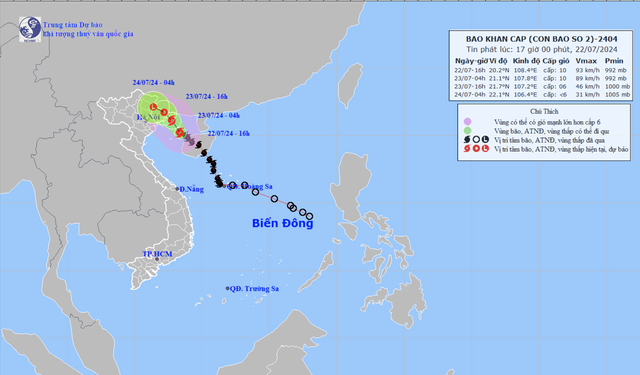 Bão số 2 giật cấp 13 áp sát đất liền, 6 tỉnh miền Bắc gió mạnh- Ảnh 1.