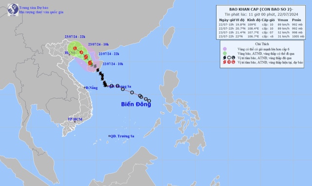 Bão số 2 tăng cấp đột ngột, hướng vào Quảng Ninh - Hải Phòng- Ảnh 1.