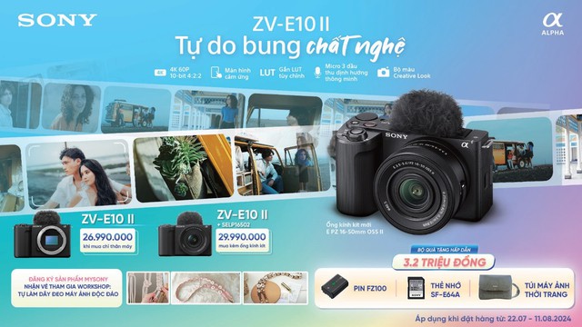 Sony mở bán và nhận đặt hàng trước máy ảnh vlog ZV-E10 II kèm ống kit SELP16502- Ảnh 1.