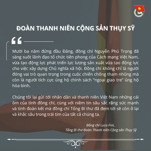15 tổ chức thanh niên thế giới chia buồn Tổng Bí thư Nguyễn Phú Trọng từ trần- Ảnh 11.