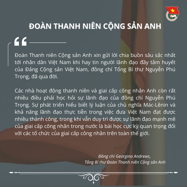 15 tổ chức thanh niên thế giới chia buồn Tổng Bí thư Nguyễn Phú Trọng từ trần- Ảnh 15.