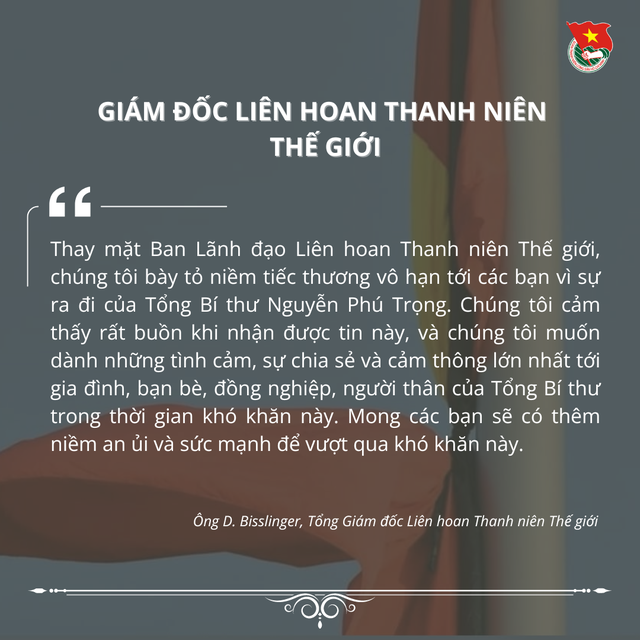 15 tổ chức thanh niên thế giới chia buồn Tổng Bí thư Nguyễn Phú Trọng từ trần- Ảnh 7.