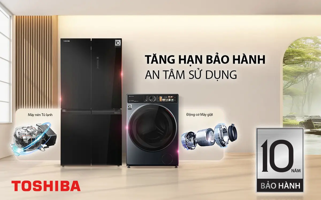 Toshiba gia tăng thời hạn bảo hành động cơ máy giặt, tủ lạnh lên đến 10 năm- Ảnh 1.