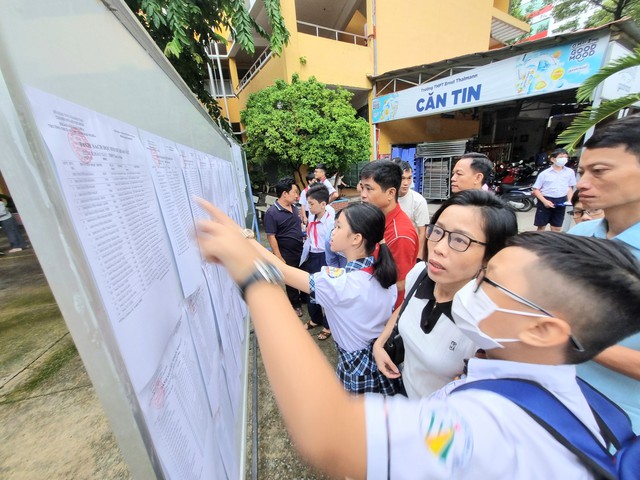 Sáng nay, học sinh dự kỳ khảo sát đầu tiên lớp 6 Trường THCS-THPT Trần Đại Nghĩa- Ảnh 2.