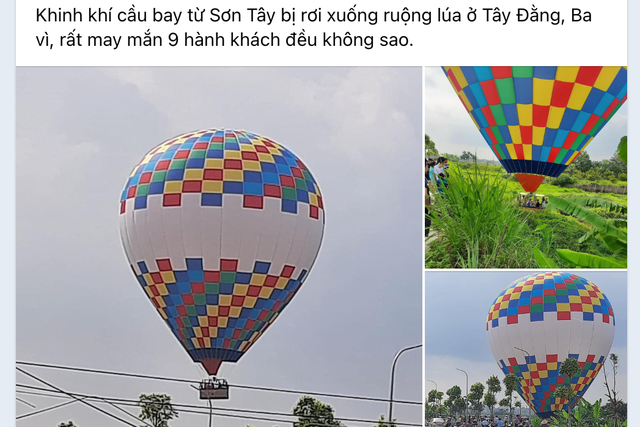 Thực hư chuyện khinh khí cầu chở 9 người 'rơi xuống ruộng lúa'- Ảnh 1.