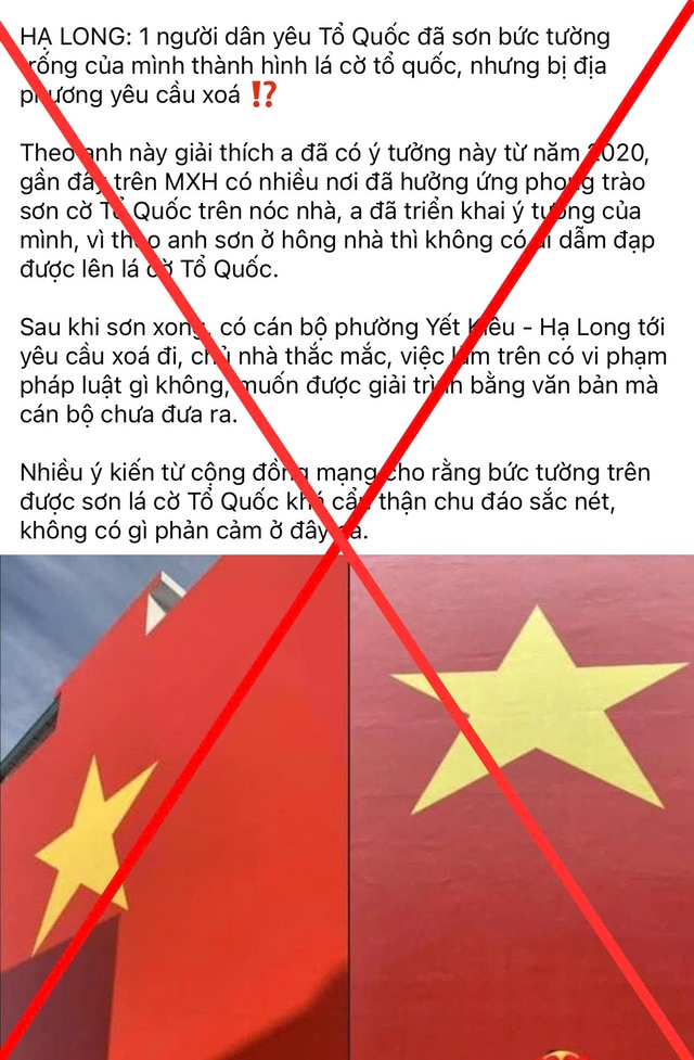 Sự thật việc người dân sơn cờ Tổ quốc lên tường bị chính quyền bắt xóa - Ảnh 1.