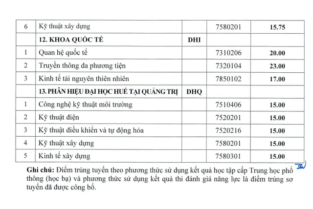 Điểm chuẩn ĐH Huế: Các ngành điểm cao nhất thuộc Trường ĐH Sư phạm- Ảnh 6.