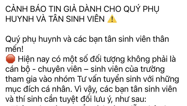 Trường đại học đồng loạt cảnh báo chiêu lừa đảo thí sinh nộp tiền nhập học- Ảnh 2.